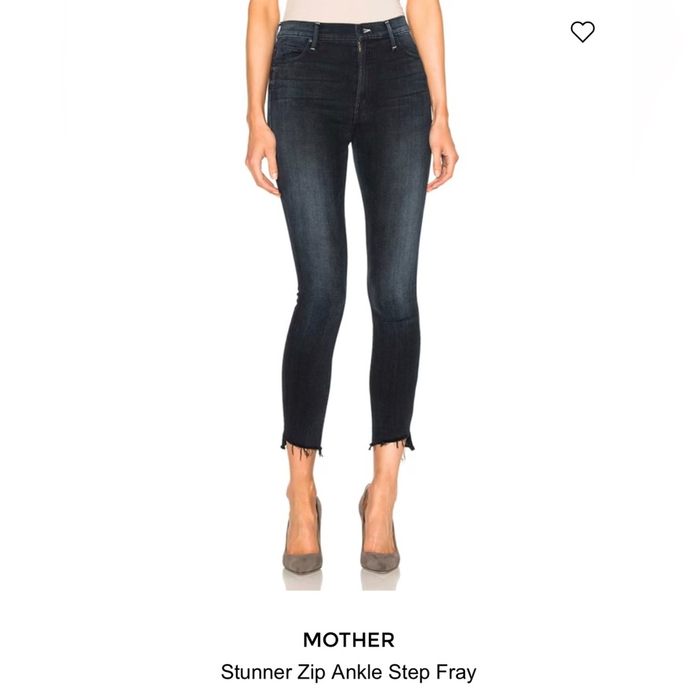 MOTHER Women Jeans Skinny Dark Wash Black Fade